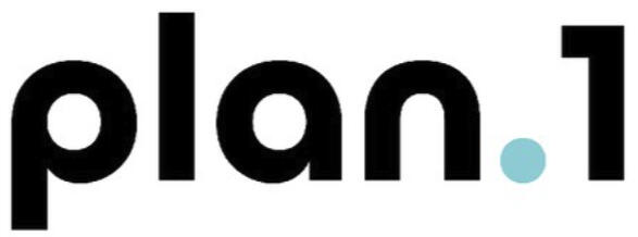 Logo of Plan.1 black custom type for Plan 1 logo
